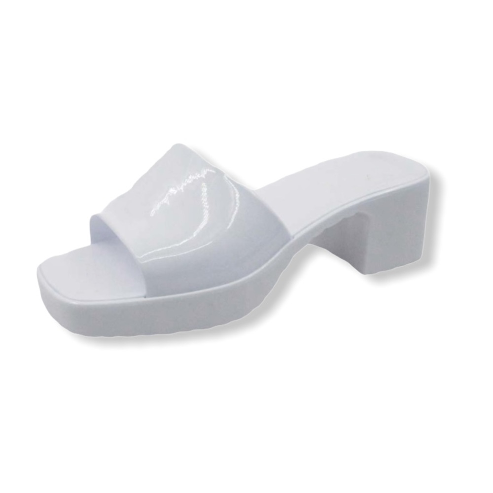 White Jelly Block Heels - Picture 7 of 13